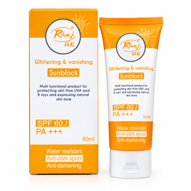 ضد آفتاب سفید کننده و ناپدید کننده لک های تیره ریواج انگلستان SPF60+++ 50ml