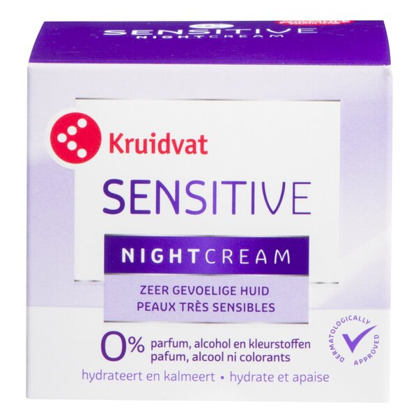 کرم شب پوست حساس کرویدواتkruidvat sensitive night cream